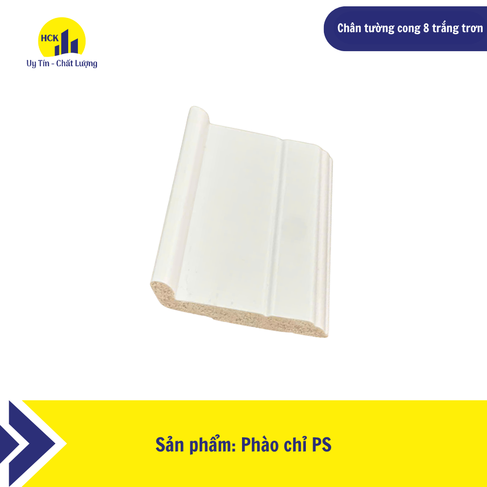 Chân tường cong 8 trắng trơn