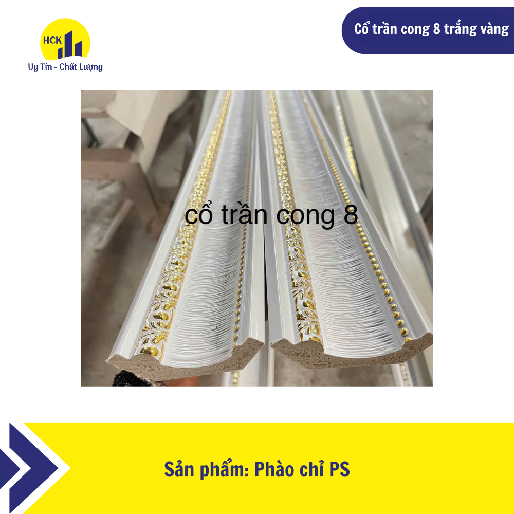 Cổ trần cong 8 trắng vàng