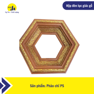 Hộp đèn lục giác gỗ