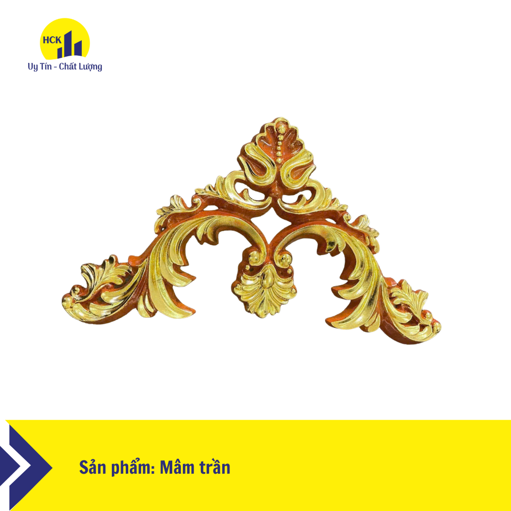 Hoa góc màu gỗ dát vàng