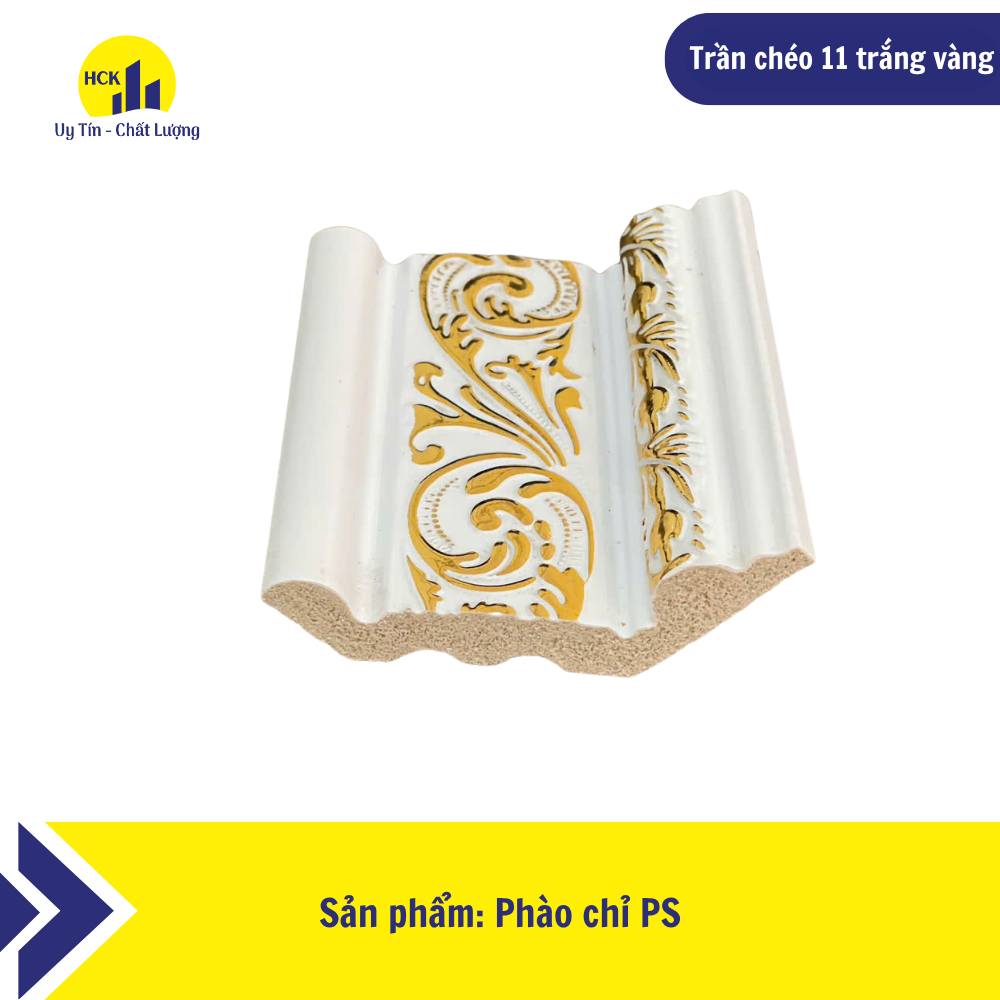 Trần chéo 11 trắng vàng